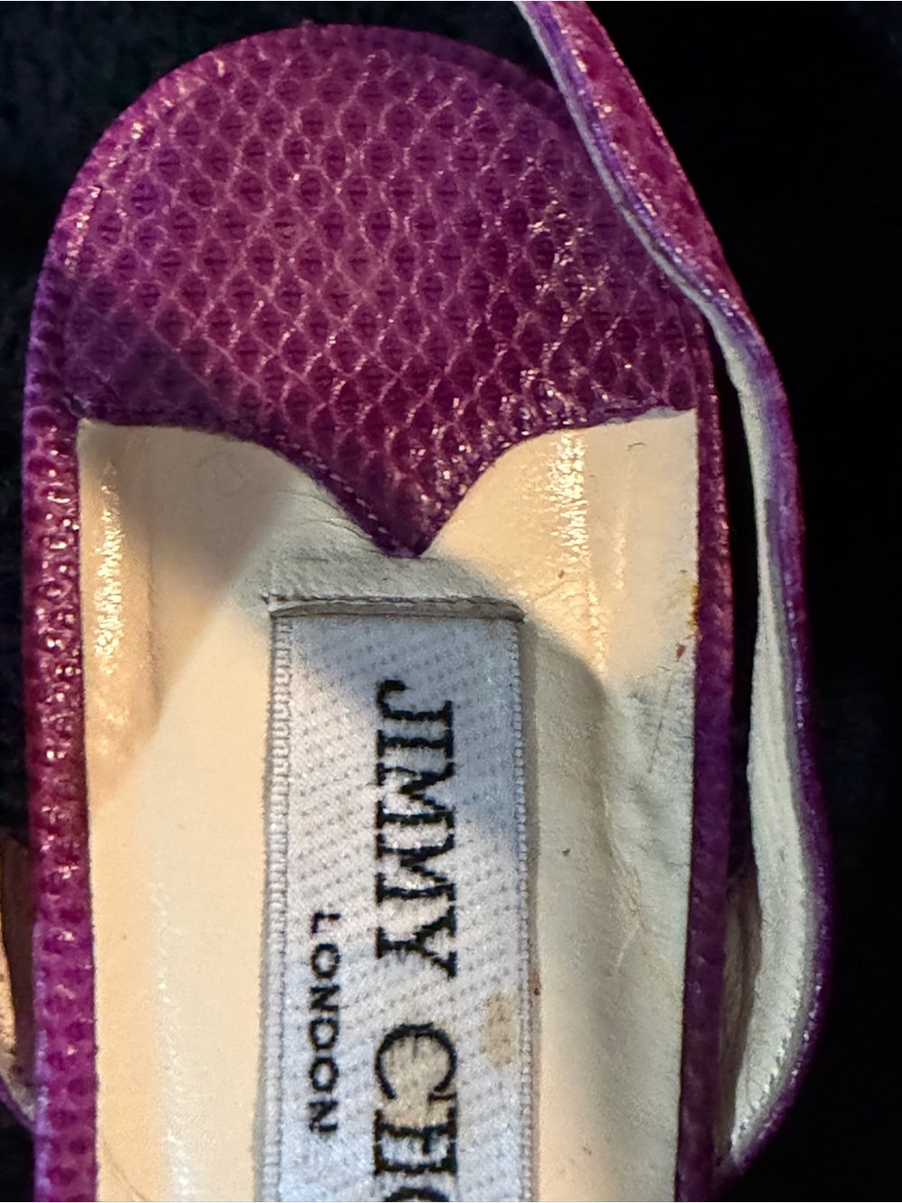 Vintage 2000s Spring 052 Jimmy Choo Kelissa Lilac Karung Leather 8.5 US/EU 39 - Picture 4 of 13